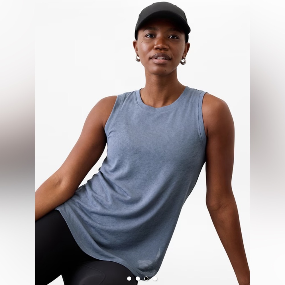 Athleta Breezy Tank Blue sleeveless 384043 bra friendly Shadow Blue XL